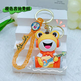 Creative Guitar Frog Keychain Musician Frog Doll Pendant