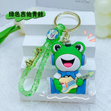 Creative Guitar Frog Keychain Musician Frog Doll Pendant