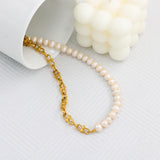 Bowknot Choker Freshwater Pearl Necklace YS498