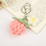 Knitted Strawberry Keychain Fruit Key Ring Pendant Car Bag Charm Gift