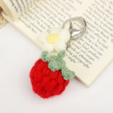Knitted Strawberry Keychain Fruit Key Ring Pendant Car Bag Charm Gift