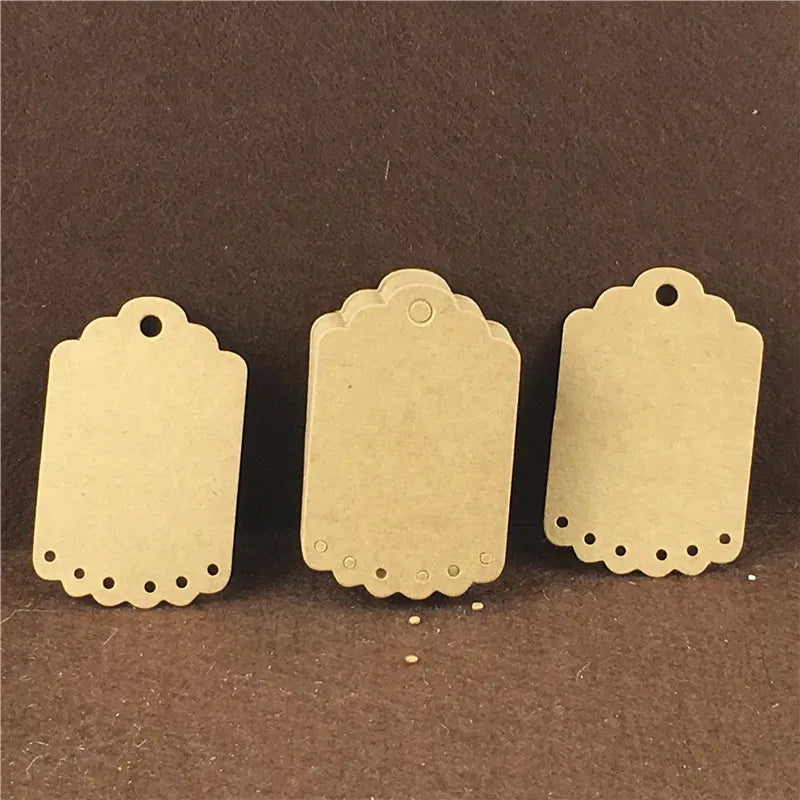 100Pcs/Lot Brown Hang Label for Jewelry Wedding Gift Packaging