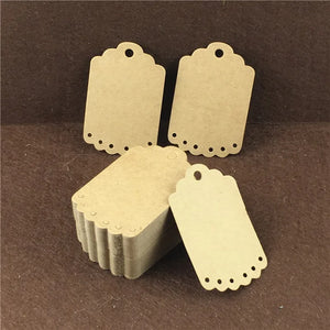 100Pcs/Lot Brown Hang Label for Jewelry Wedding Gift Packaging