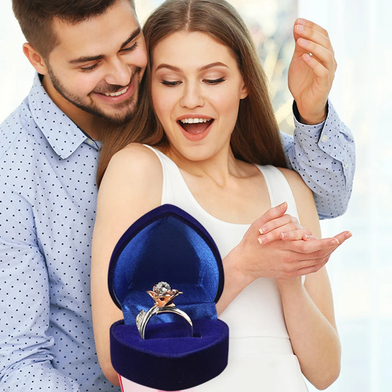 Heart Rings Storage Box Holder Jewery Display Foldable Gift Case