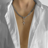 Hip-hop Tide Square Earrings and Pendant Necklace Set