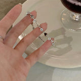 Hollow Heart Zircon Bracelet Adjustable Chain Bracelet for Women