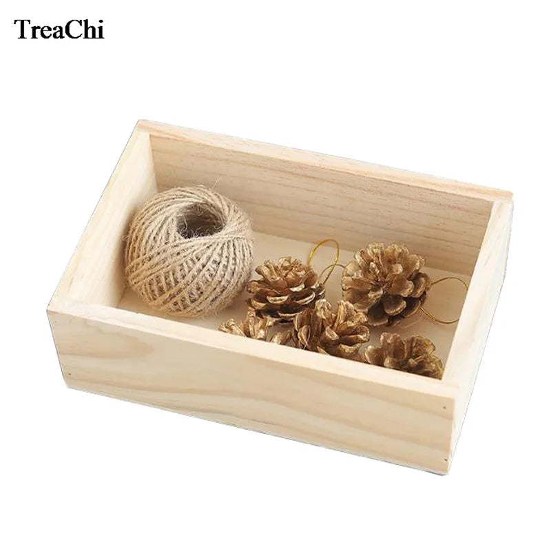 Wood Storage Box Desktop Organizer for Succulents and Cosmetics