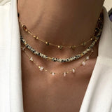 Stone Stainless Steel Chain Necklace Splicing All-match Accessories