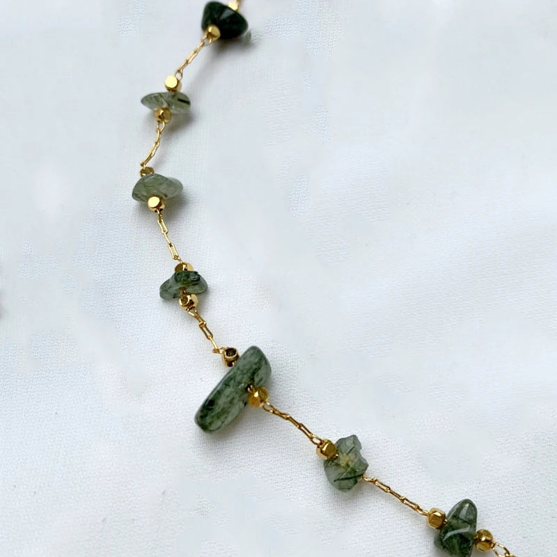Stone Stainless Steel Chain Necklace Splicing All-match Accessories