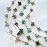 Stone Stainless Steel Chain Necklace Splicing All-match Accessories