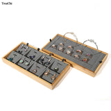 Bamboo Wood Jewelry Display Stand Earrings Ring Bracelet Organizer