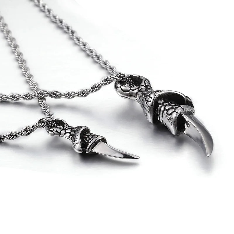 Vintage Dragon Claw Titanium Steel Couple Pendant