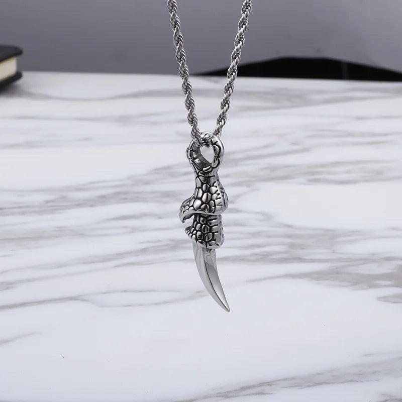 Vintage Dragon Claw Titanium Steel Couple Pendant