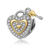925 Silver Love Charm Bracelet with Diamond Inlaid Baby Footprint
