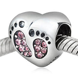 925 Silver Love Charm Bracelet with Diamond Inlaid Baby Footprint