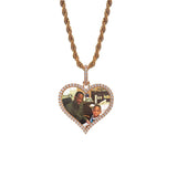 Zircon Heart Pendant Necklace for Men and Women