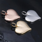 Zircon Heart Pendant Necklace for Men and Women