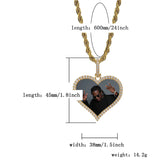 Zircon Heart Pendant Necklace for Men and Women
