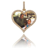 Zircon Heart Pendant Necklace for Men and Women