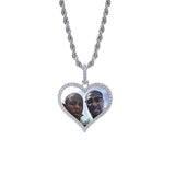 Zircon Heart Pendant Necklace for Men and Women