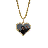 Zircon Heart Pendant Necklace for Men and Women