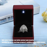 LED Light Square Ring Box Wedding Engagement Jewelry Earring Coin Box