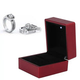 LED Light Square Ring Box Wedding Engagement Jewelry Earring Coin Box