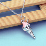 Ice Cream Pendant Chokers Necklace 925 Sterling Silver 16''-20'' O-Chain
