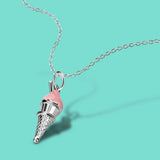 Ice Cream Pendant Chokers Necklace 925 Sterling Silver 16''-20'' O-Chain