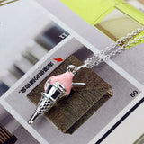 Ice Cream Pendant Chokers Necklace 925 Sterling Silver 16''-20'' O-Chain