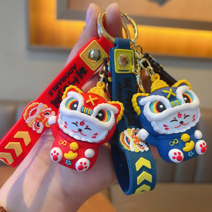 Tiger Lucky Cat Keychain Acrylic Pendant Bag Lanyard Ornament