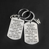 Thanksgiving Keychain Grandson Military Tags Gift Stainless Steel