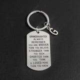Thanksgiving Keychain Grandson Military Tags Gift Stainless Steel