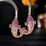 Koi Goldfish Earrings Micro Pave Cubic Zirconia Jewelry