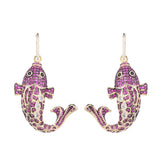 Koi Goldfish Earrings Micro Pave Cubic Zirconia Jewelry