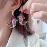 Koi Goldfish Earrings Micro Pave Cubic Zirconia Jewelry