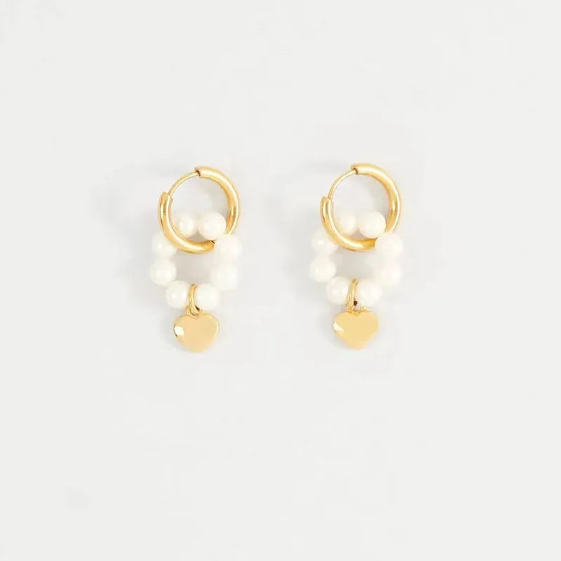 Korea Pearl Pendant Earrings Bridal Bridesmaid Banquet Jewelry