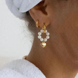 Korea Pearl Pendant Earrings Bridal Bridesmaid Banquet Jewelry
