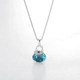 Frog Pendant Necklace 925 Silver Heart Bag Lady Party Necklaces