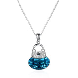Frog Pendant Necklace 925 Silver Heart Bag Lady Party Necklaces