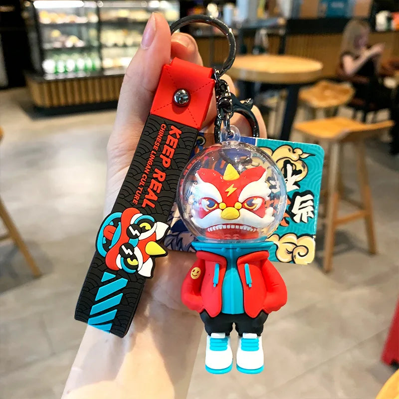 Cute Lion Dance Keychain Chinese Style Tiger Bag Pendant