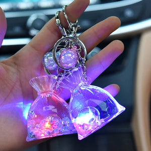 Lucky Bag Liquid Keychain Glow Quicksand Bottle Keychain