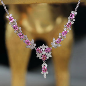 Pink Crystal Anniversary Diamond Choker Necklace