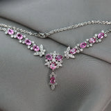 Pink Crystal Anniversary Diamond Choker Necklace