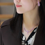 Pink Crystal Anniversary Diamond Choker Necklace