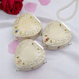 Metal Style Rose Jewelry Box Heart-Shaped Gift Storage Box