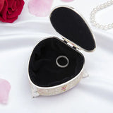 Metal Style Rose Jewelry Box Heart-Shaped Gift Storage Box