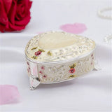 Metal Style Rose Jewelry Box Heart-Shaped Gift Storage Box