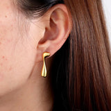 Metal Water Drop Earrings Stainless Steel Asymmetric Jewelry