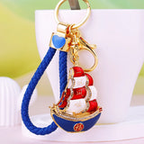 Metal Ocean Keychain Sailing Pendant Keychain Men Women Celtic Jewelry Gift